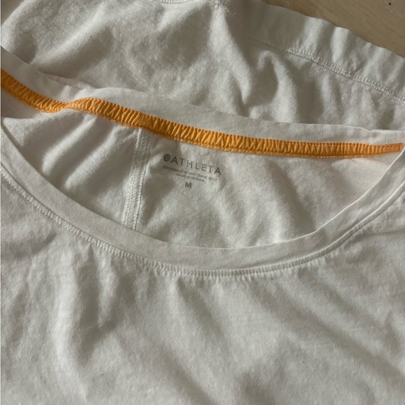 Athleta White Drawstring Waist Top - Picture 3 of 5
